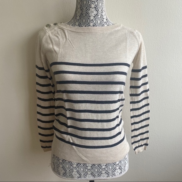 Aritzia Wilfred Striped Wool Blend Sweater Sz Sm